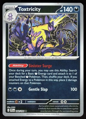 Toxtricity 068/094 Rare Phantasmal Flames Pokemon Reverse Holo Near Mint