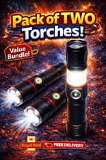 2x Rechargeable LED Torch High Power Tactical Flashlight USB COB Work Light