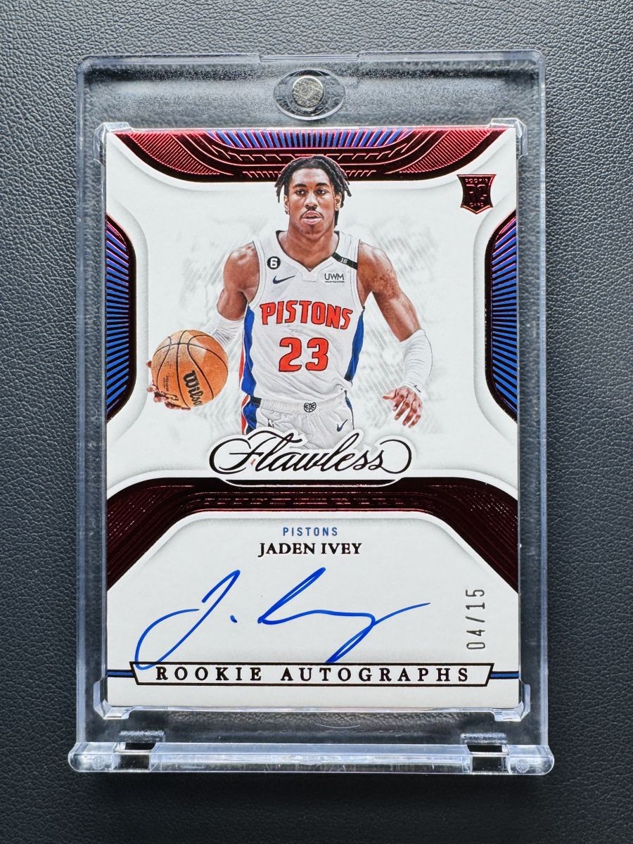2022-23 Panini Flawless Jaden Ivey #RA-JIV Rookie RC Autographs Red Auto 04/15