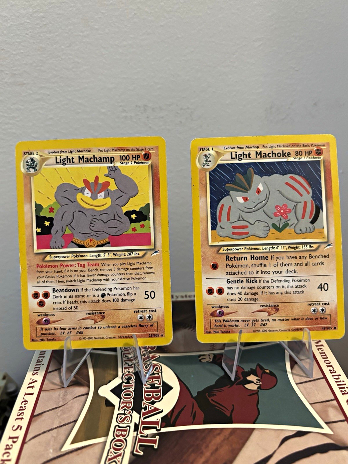 Pokémon Neo Destiny 2 Card Lot (Machamp 25/105 & Machoke 49/105) Heavily Played