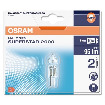 Osram Eco Halogen Stiftsockellampe 7W = 10W G4 klar 12V 95lm Halostar Superstar 