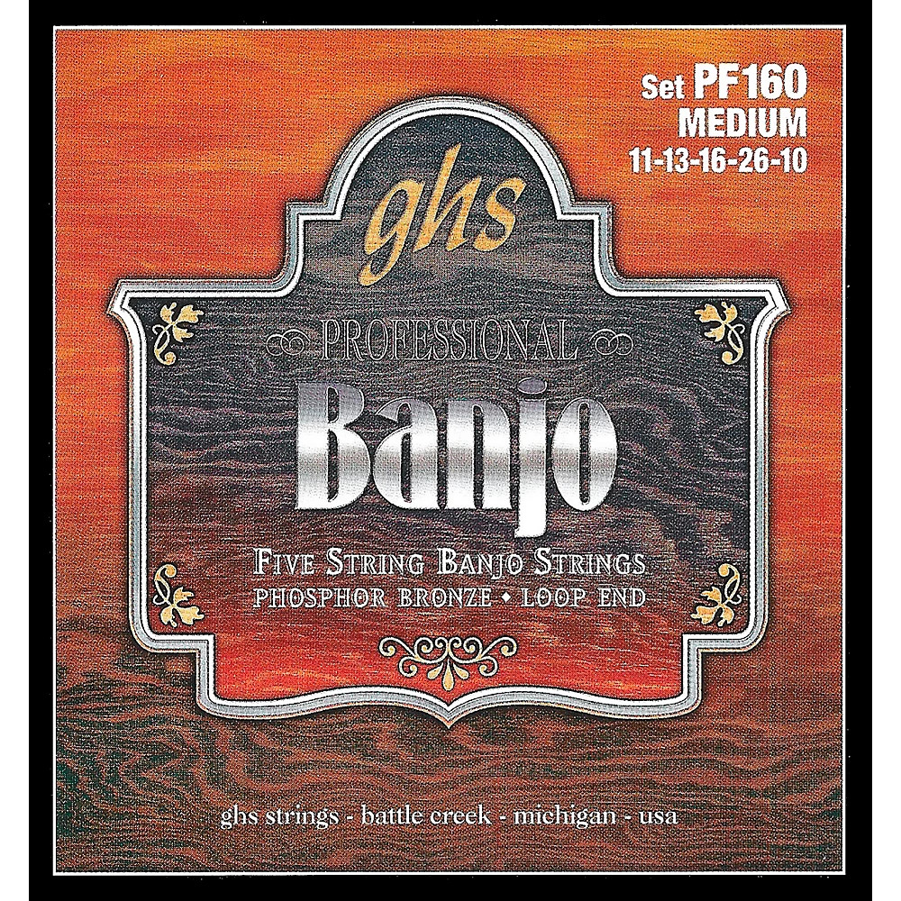 GHS Phosphor Bronze 5-String Banjo Strings Medium 2290₽