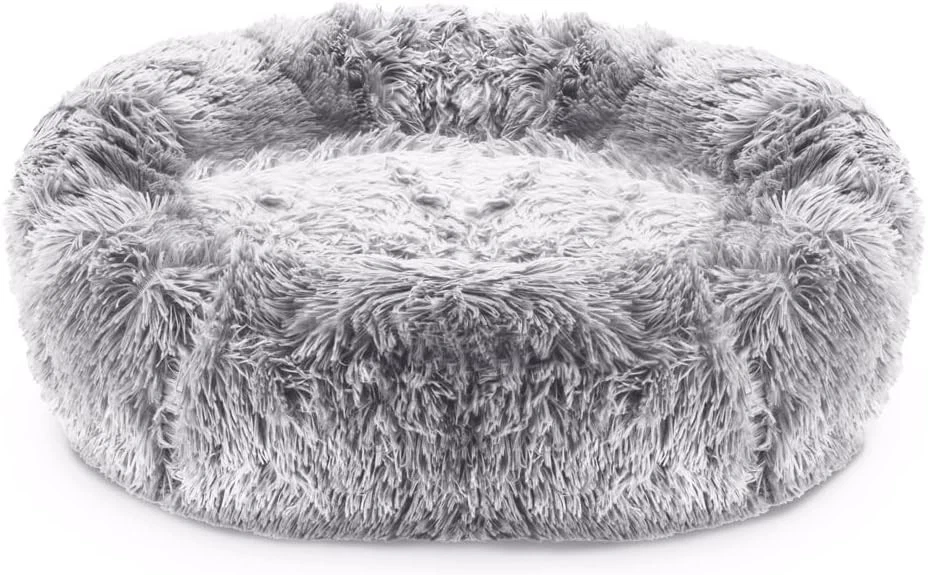 Dog Bed Donut Soft Large Plush Cat Beds For Calming Pet Anti Anxiety Washable