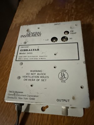 General Instrument Jerrold Gibraltar Model 3455 Transistorized VHF FM Amplifier