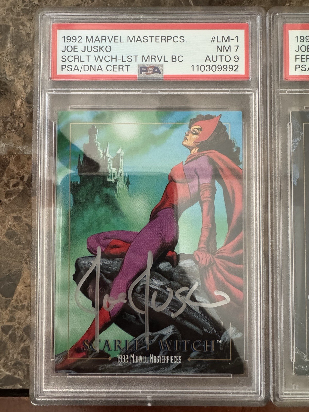 1992 Marvel Masterpieces PSA Lost Ladies Set Joe Jusko Auto view 2