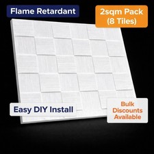 Polystyrene Ceiling Tiles 50cm x 50cm Easy Install DIY Ceiling Panels Fire Safe
