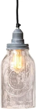 Horlics Maon Jar Pendant in Weathered Zinc - Rustic Farmhouse Hanging Light