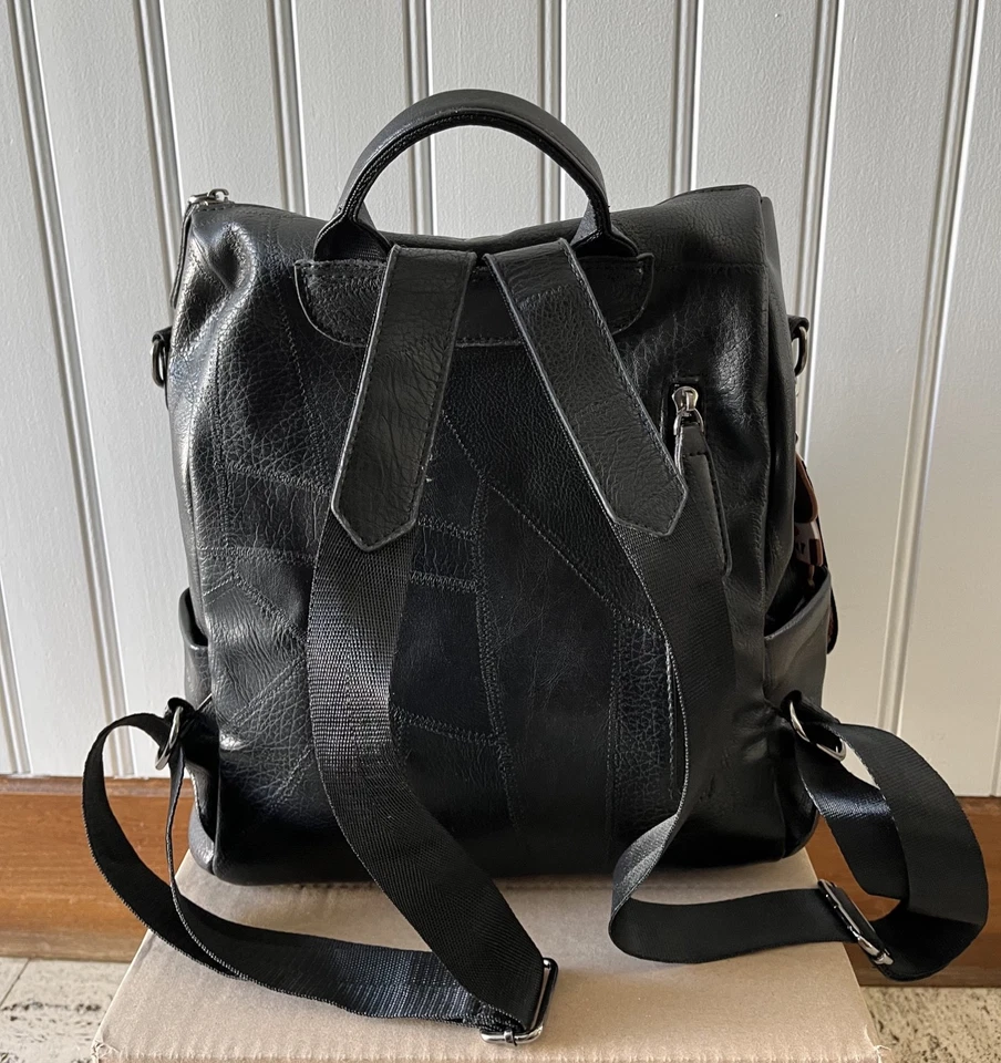 Sac à dos homme / femme, couleur noire, occasion très bon état, fermeture éclair - Photo 2/2