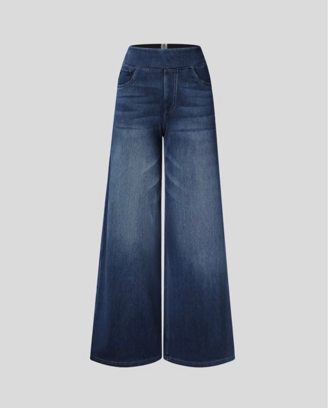 Halara Flex™ High Waisted Pockets Baggy Wide Leg Washed Casual Jeans  Large