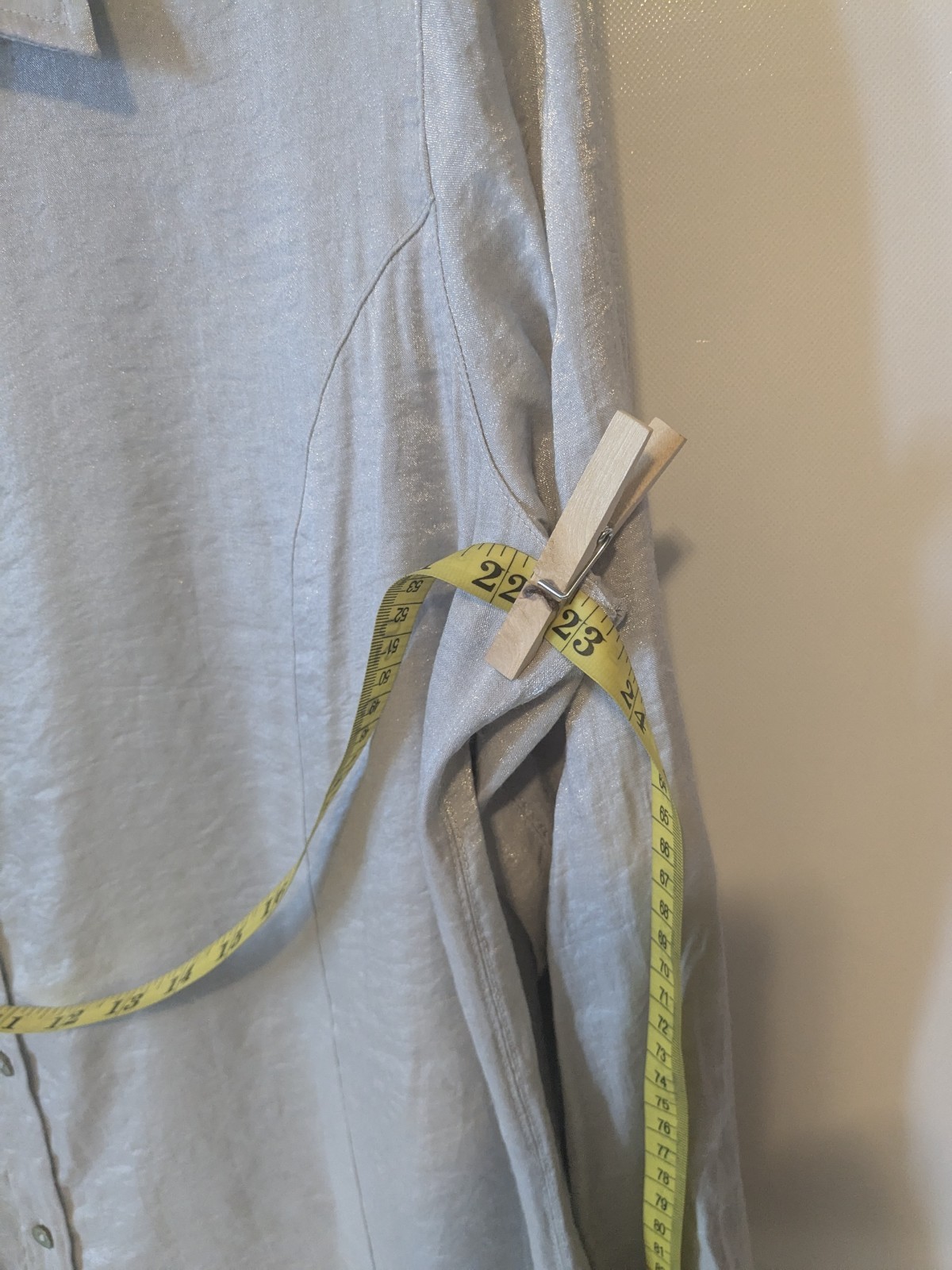 CHICOS Silver Chrome Button Up Pointed Collared S… - image 15