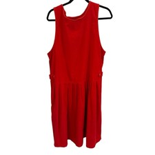 Vtg 80s 90s Old Canton Sz 12 Drop Waist Red Corduroy Jumper Dress Cottagecore