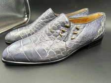 Mauri Size 11.5 M Alligator Purple Lavender Italy  Dress  Shoes MEN'S