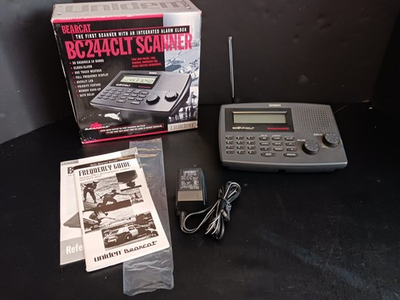 #ad #ad Uniden Bearcat BC244CLT Scanner Alarm Clock w Power Supply Box Papers Tested $29.95