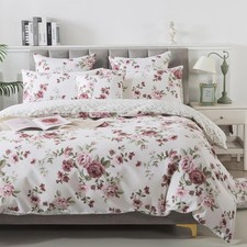 Beige Vintage Floral Duvet Cover Set King/Cal King Size Premium 100 Cotton