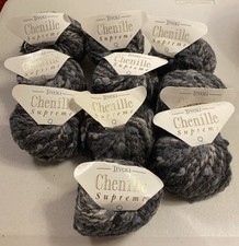 Tivoli Chenille Supreme Sparkle 32% Wool 10x25g Multi Colour Grey Knitting Wool