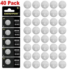 40 Pack CR1616 3V Lithium Coin Cell Battery ECR1616 DL1616 Non-Rechargeable
