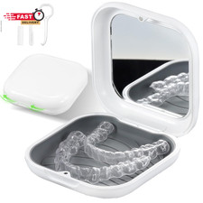Retainer Case, Slim Aligner Case with Mirror, Compatible with Invisalign, Night