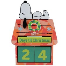 PEANUTS Snoopy Calendar Countdown to Christmas Wood Table Seasonal Decoration