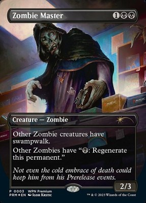 Light Play x 1 Zombie Master (0003) - Foil - Borderless - WPN Promo WotC Shootin