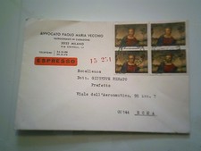 Express Travel Envelope  AVV. PAOLO DEL VECCHIO MILANO  QUARTINA RAFFAELLO 1970