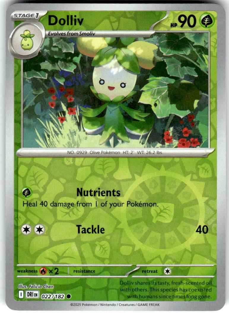 Dolliv 022/182 Common Destined Rivals Pokemon Reverse Holo NM/M