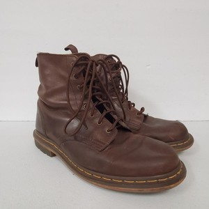 Dr Martens Doc Mens Tristan Boots Size 11 Chocolate Brown Leather Combat Lace Up Vintage 1990s Mens Combat Boots // Brown Leather 8-eye 1460  main image 3
