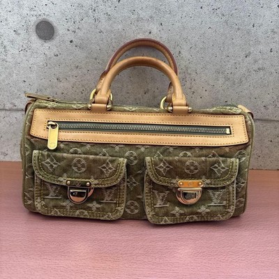 Louis Vuitton Neo Speedy Monogram Denim Olive Green Hand Bag Mini