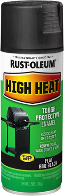 7778830 High Heat Enamel Spray Paint, Bar-B-Que Black, 12-Ounce