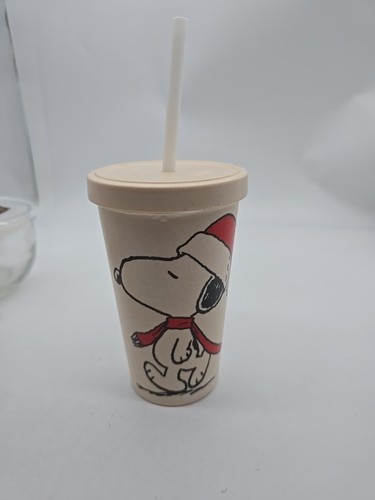 Snoopy Christmas Holiday Kisses Tumbler Cup Straw Drink Christmas Travel Cup - Picture 6 of 6