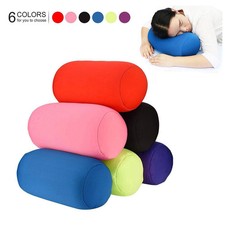 Solid Color Cylindrical Pillow Washable Long Round Neck Support for Bedroom