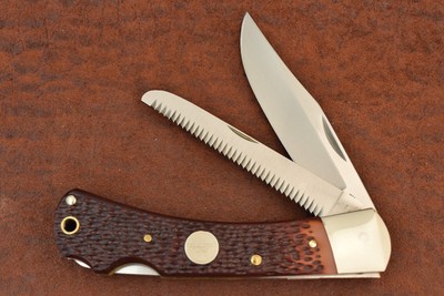 REMINGTON UMC MADE IN USA DELRIN PREMIUM SAWBLADE JUMBO LOCKBACK KNIFE (22877)