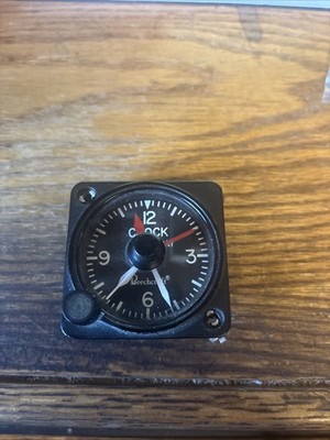 Vintage Beechcraft 8 Day Aviation Cockpit Aircraft Clock Untested Clean