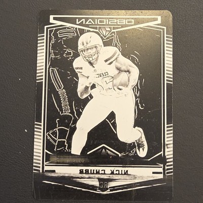2019 Panini Obsidian Football - Rookies Nick Chubb #108 Black Plate 1/1