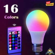 16 Colors RGB LED Light Bulb E27 220V Dimmable Smart Lamp with Remote