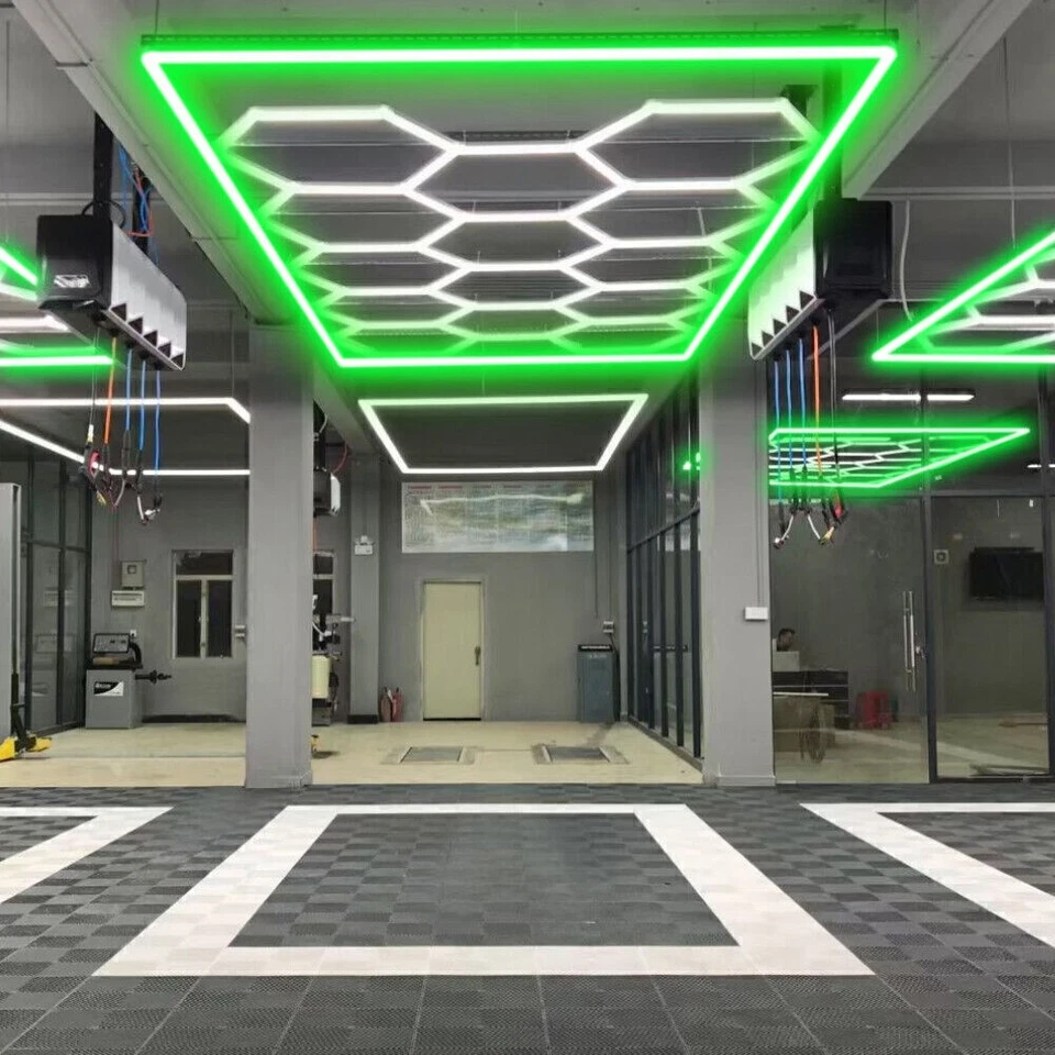 LED Hexagon Garage Lights 6500K Car Detailing Shop Light With Border for Garage - Image 4 of 4