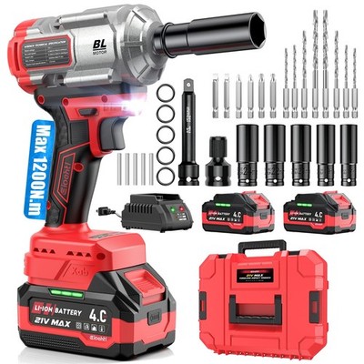 New Upgrade 3-in-1 Impact Wrench, High Torque 900 Ft-Lbs 1200 Nm 21V MAX 1/2