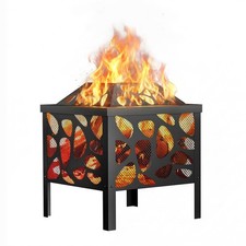 15.7 inch Small Fire Pit for Outside, Outdoor Wood Burning Fire Pit, with Ant...