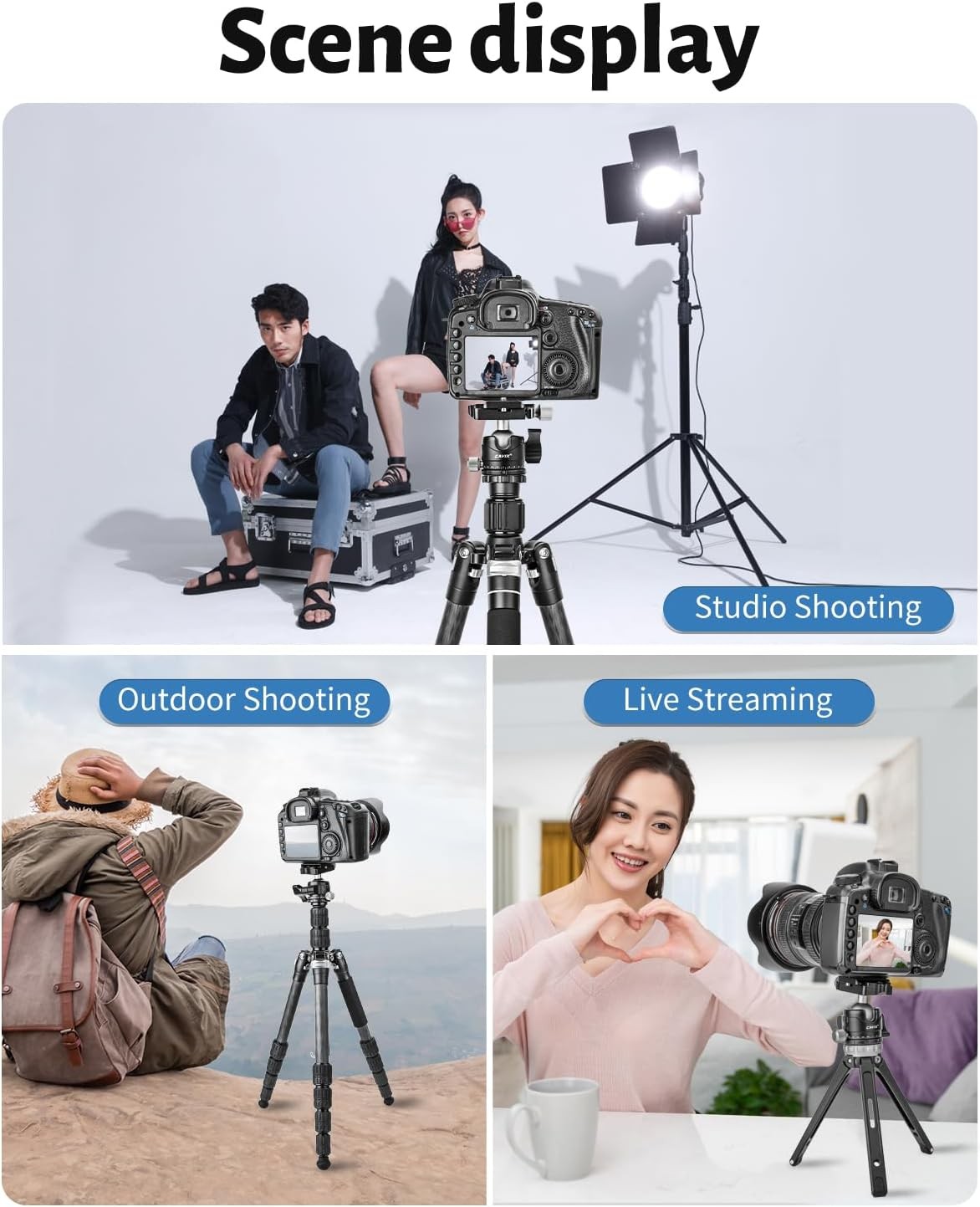 CAVIX Ball Head Mount with 1/4" Screw Arca Type Quick Release Plate 360 HB29A 