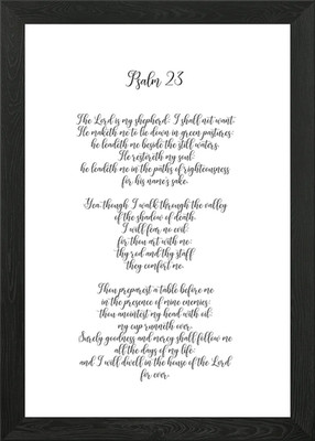 Psalm 23 KJV Framed Wall Art Poster Canvas Print Picture