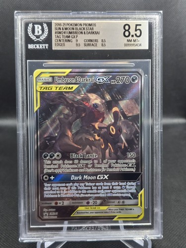 Pokémon TCG Umbreon & Darkrai GX SM241 Tag Team Holo Promo Card BGS 8.5 NM-MT+