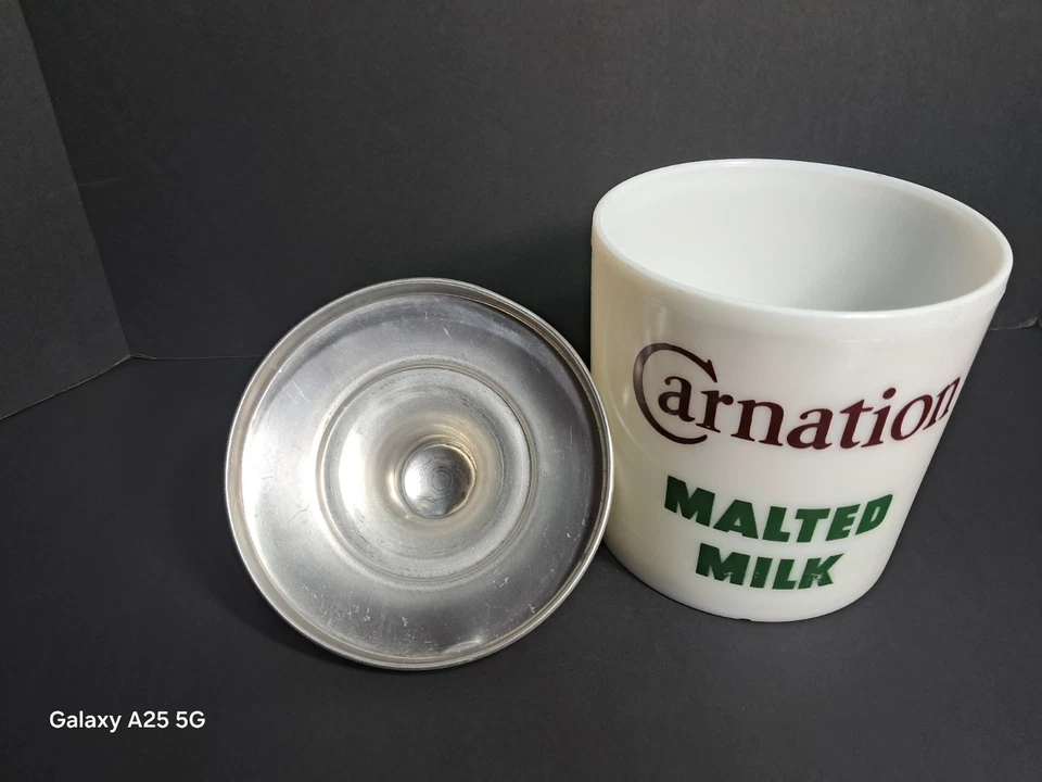 Tarro de leche malteada clavel original vintage tapa de aluminio RARO Foto 3 de 4
