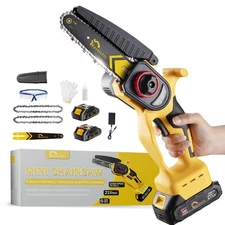 Mini Chainsaw Cordless 6-Inch, 21V Small Chainsaw with 2 Battery Handheld Ele...
