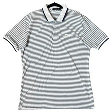 G/Fore Polo Shirt Mens No Size Black White Striped Short Sleeve Golf Performance