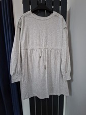 SERAPHINE Maternity Long Sleeve Dress Size S Light Grey Draw String Waist