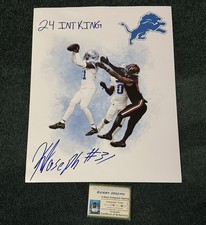 Kerby Joseph Signed 16x20 Inscribed With COA Detroit Lions