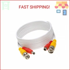 Cables Direct Online 20FT White Premade BNC Video Power Cable Extension Wire for