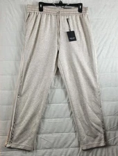 Simply Vera Vera Wang Pull On Pants Size L Beige Satin Side Stripe NWT Women's