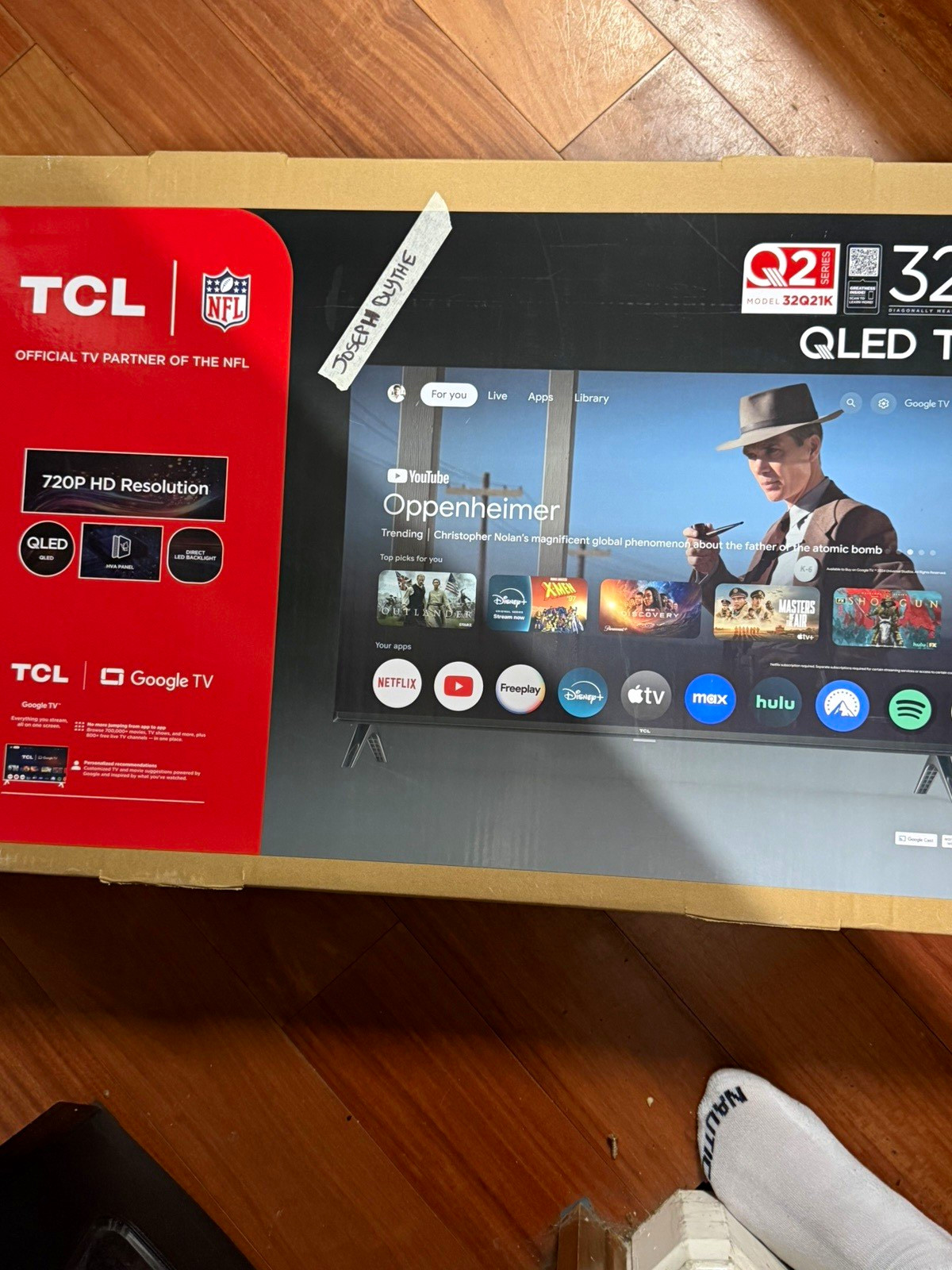 TCL 32Q21K 32in QLED Google TV 720p HD HDMI Dolby Audio 60Hz ATSC
