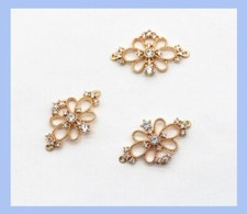 10pcs CZ Pave Rhombus Flower Charm,Cubic Zirconia Flower Pendant,Floral Charm
