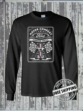 Ford Motor Company Genuine Parts Racing Flags Long Sleeve T-Shirt